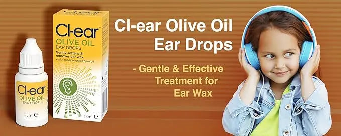 Cl-Ear Olive Oil Ear Drops. Ear Wax Removal. Easy Squeeze Dropper for targeted Application. A Natural and Gentle Way to Treat Problem Ear Wax. Reduces The Need for syringing.15 ml Bottle Cl-ear