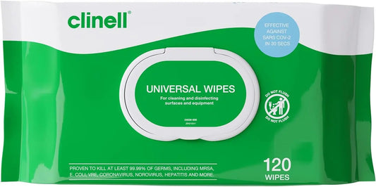 Clinell Universal Cleaning and Disinfectant Wipes for Surfaces -120 Wipes