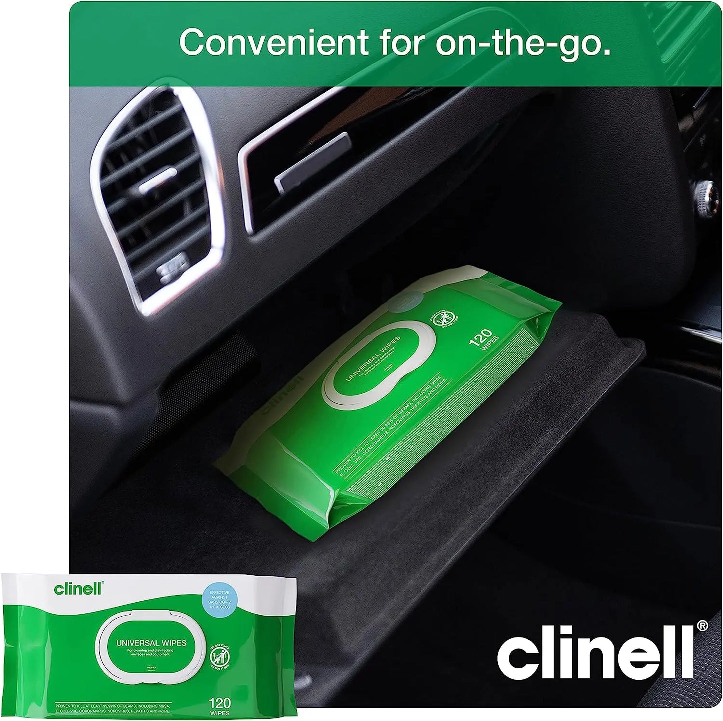 Clinell Universal Cleaning and Disinfectant Wipes for Surfaces -120 Wipes