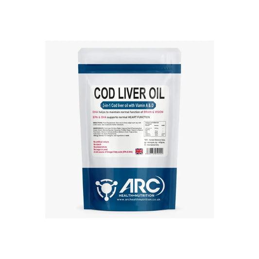 Arc Nutrition Cod Liver Oil 1000mg  Omega 3 180 Capsules 
