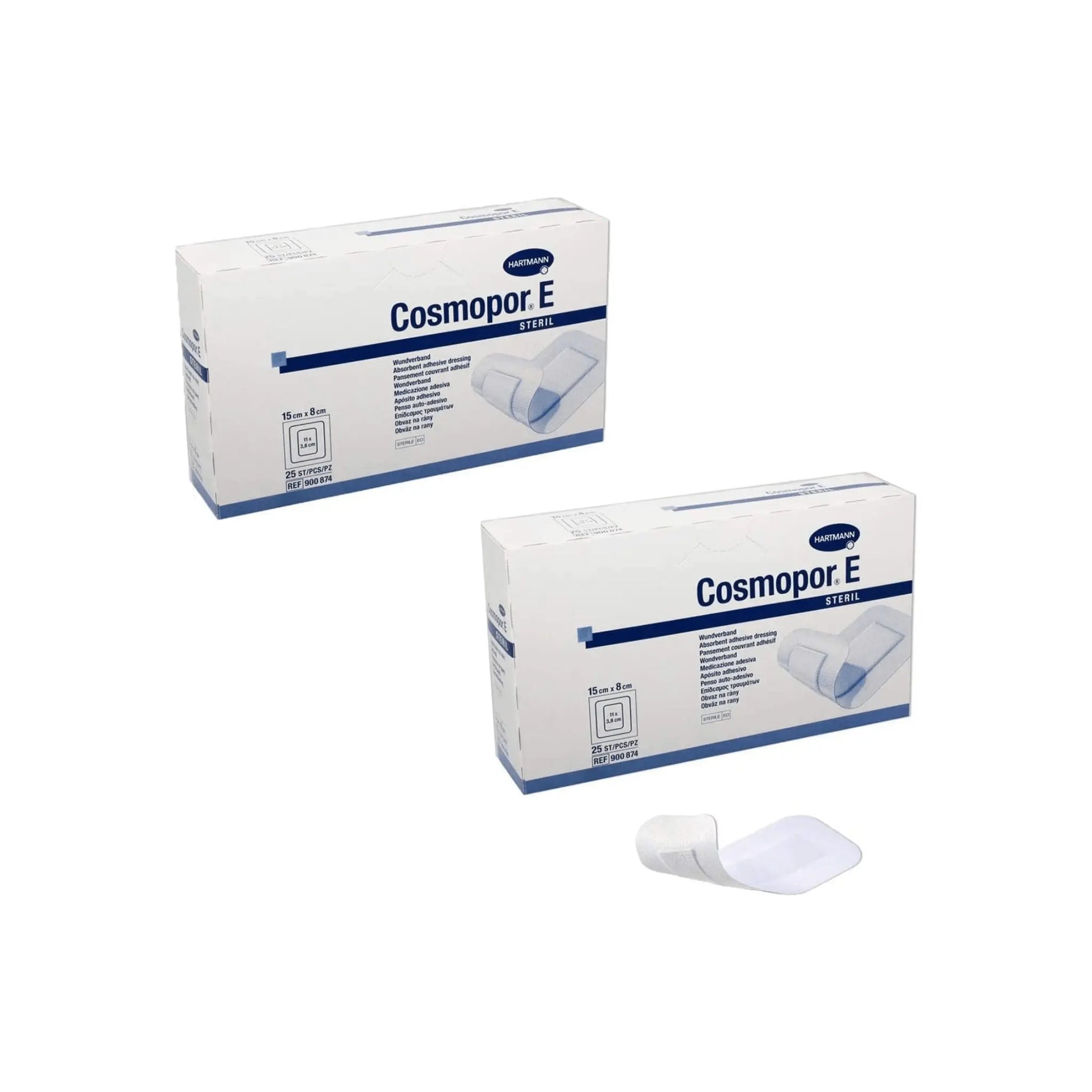 Cosmopor-E Sterile Absorbent 15cm x 8cm 25 Adhesive Dressing x 2 - Arc Health Nutrition UK Ltd