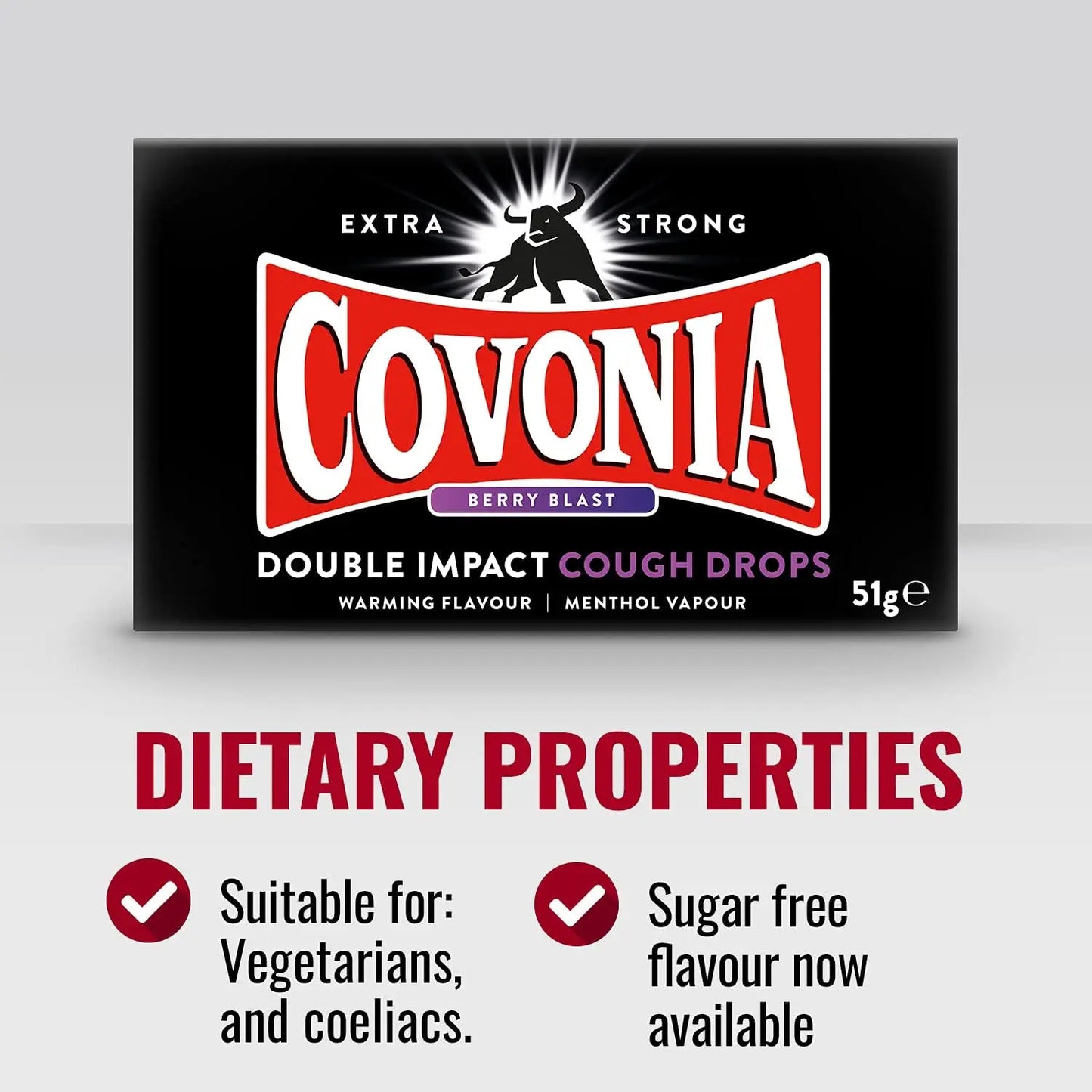 Covonia Double Impact Cough Drops Berry Blast - 51g Covonia