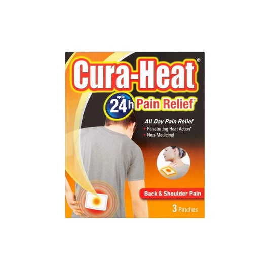 Cura-heat Back and Shoulder Pain Relief Heat, 3 patches