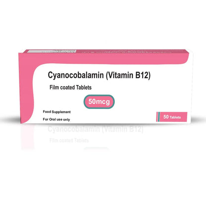 Cyanocobalamin Vitamin B12 50mcg 50 Tablets Arc Healt Nutrition Ltd