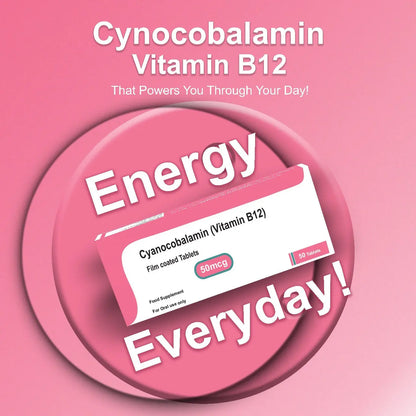Cyanocobalamin Vitamin B12 50mcg 50 Tablets Arc Healt Nutrition Ltd