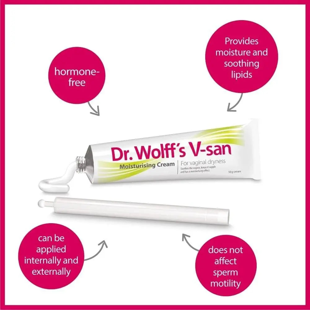 Dr Wolff’s V-San Moisturising Cream For Vaginal Dryness 50g