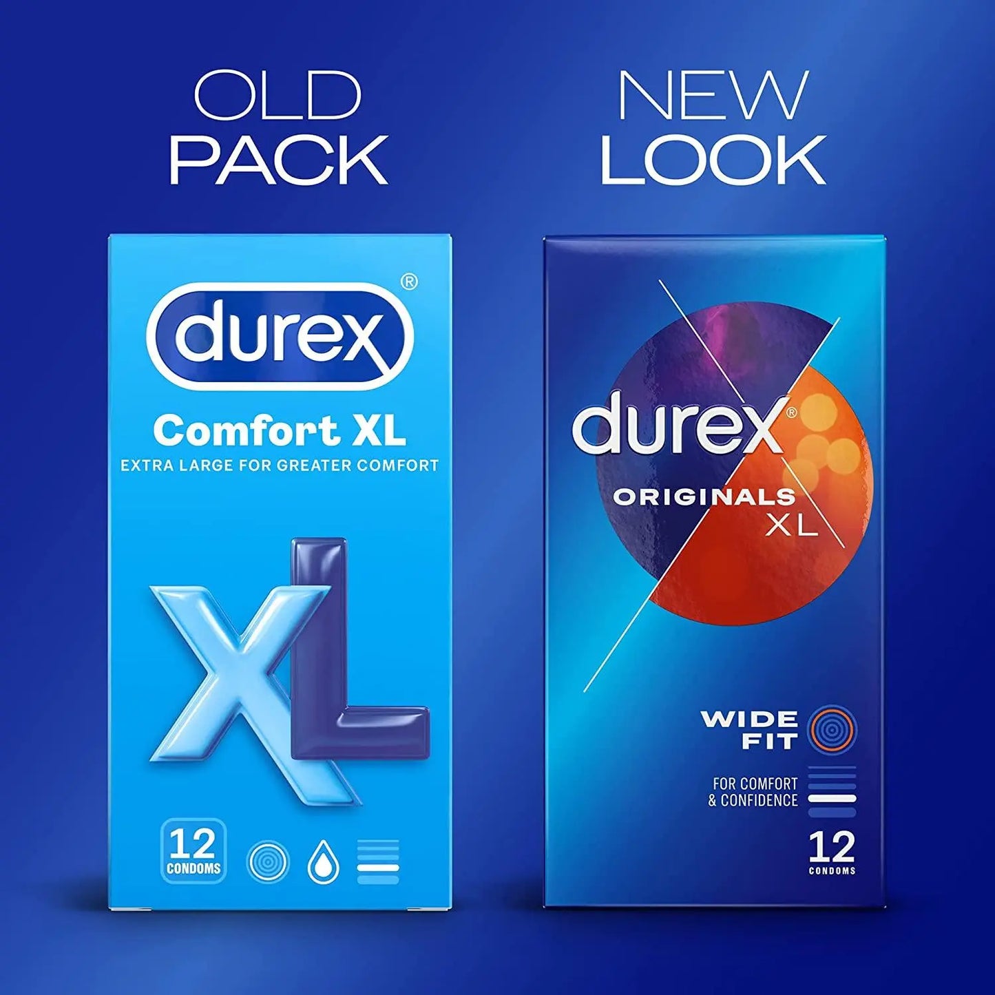 Durex Originals XL Comfort Wide Fit Condoms 12 Pack