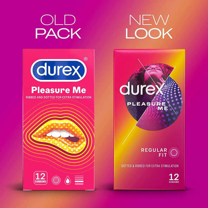 Durex Pleasure Me Ribbed Regular Fit Condoms Pack of 12