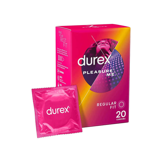 Durex Pleasure Me Ribbed Regular Fit Condoms Pack of 20