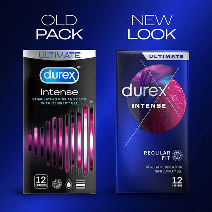 Durex Ultimate Intense Ribs and Dots Regular Fit Condoms 12s