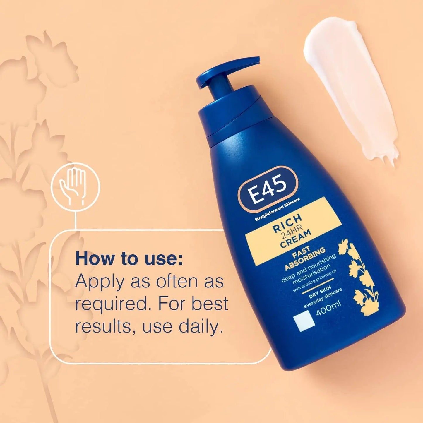 E45 Rich 24 Hour Fast Absorbing Cream - 400ml