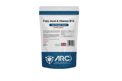 Folic Acid & Vitamin B12 Supplement Tablets ARC Health Nutrition