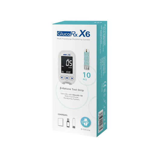 GLUCORX X6 KETONE TEST STRIP- PACK OF 10