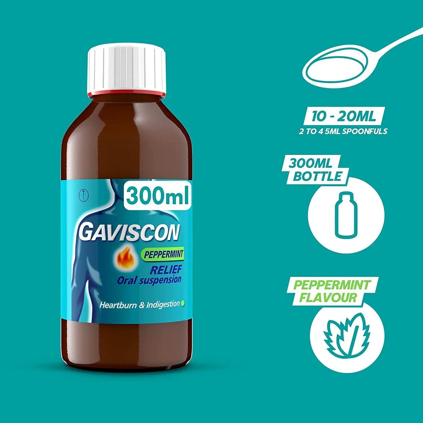 Gaviscon Liquid Peppermint (300ml) - Arc Health Nutrition