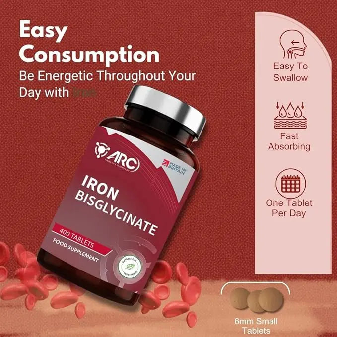 Gentle Iron Bisglycinate 28mg 400 Tablets ARC Health Nutrition