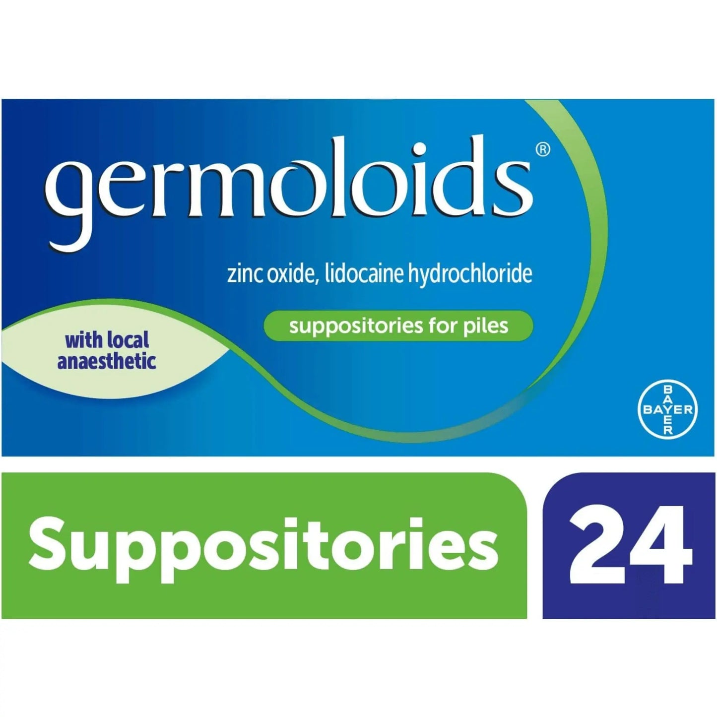 Germoloids Haemorrhoids & Piles Suppositories 24 Tablets