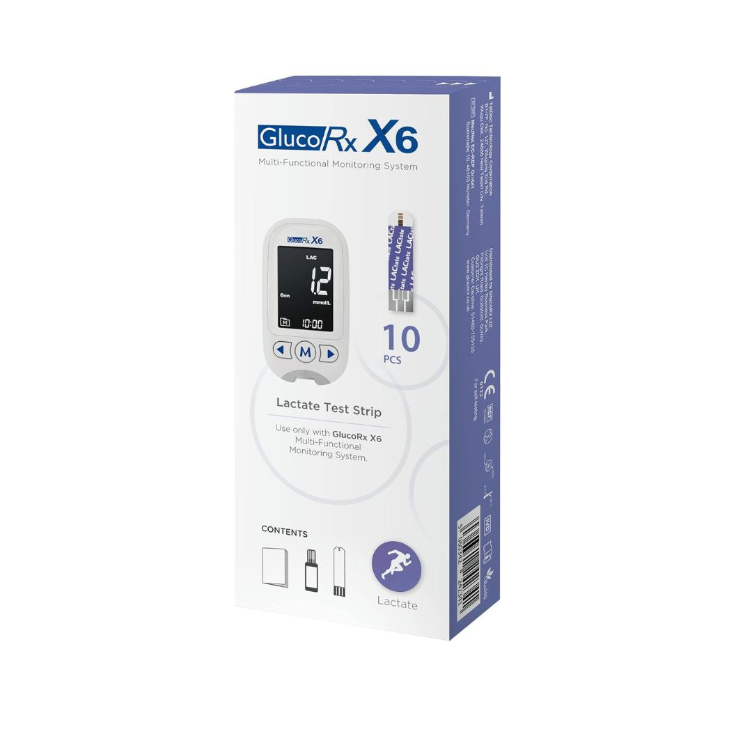 GlucoRx X6 Lactate Test Strips (10)