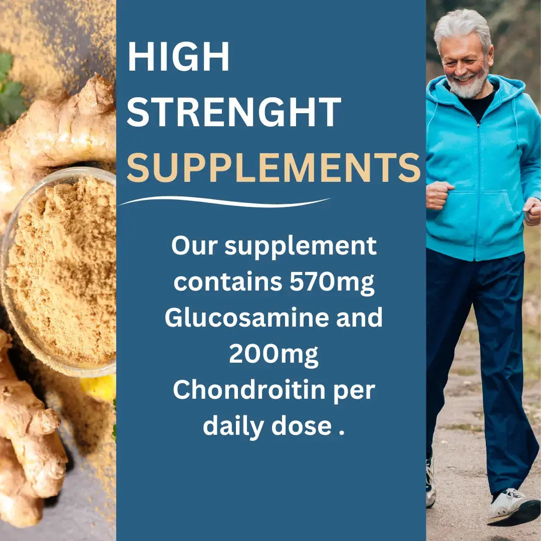 Glucosamine & Chondroitin Premium Complex - 120 High-Strength Capsules with Vitamin C, Turmeric, Ginger, and Rosehip - Made in The UK, for Maintenance of Immune System â€“ Arc Health Nutrition ARC Health Nutrition