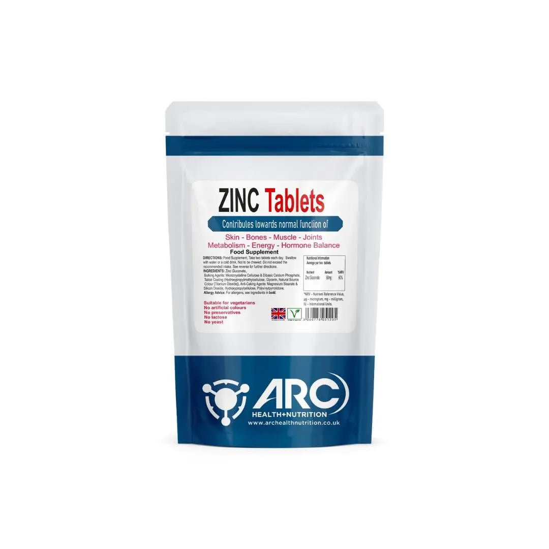 High-Potency Zinc 50mg Tablets - Essential Zinc Supplement for Immune Support Arc Health Nutrition