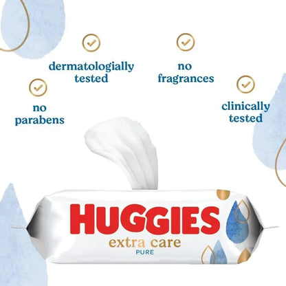 Huggies Pure Extra Care Baby Wipes 56