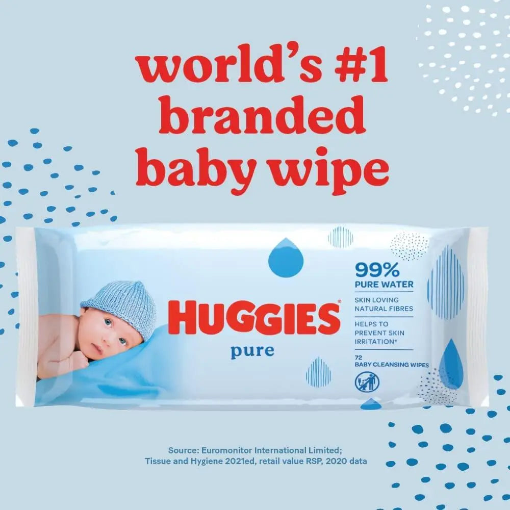 Huggies Pure Baby Wipes - 12 Pack