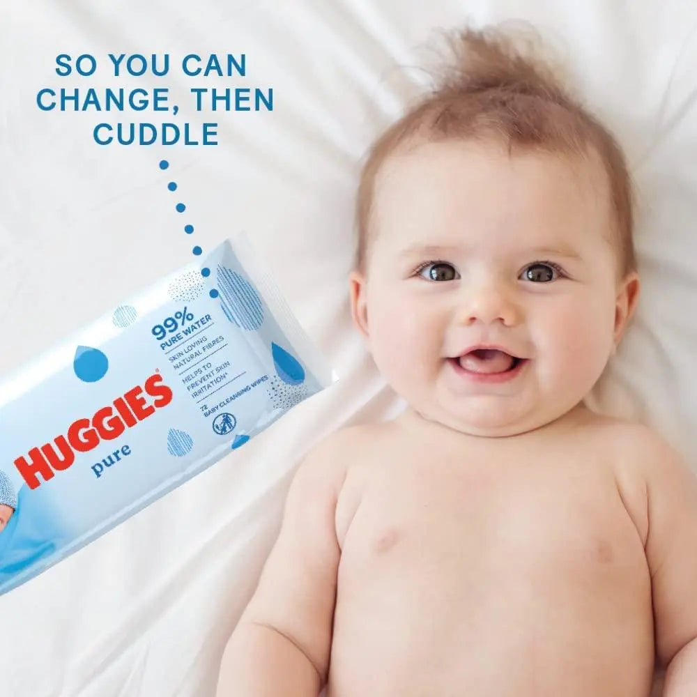 Huggies Pure Baby Wipes - 12 Pack