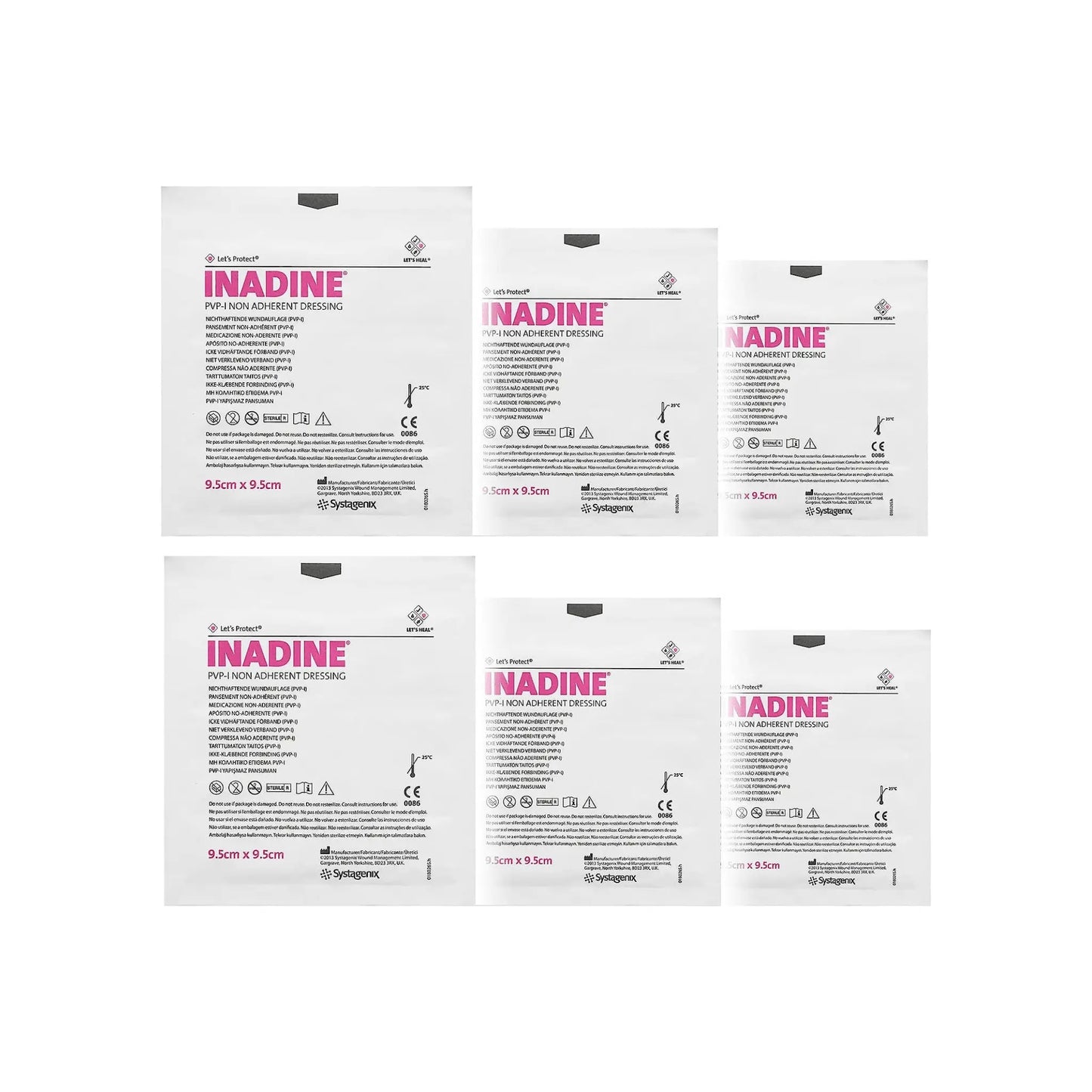 Inadine Iodine Non Adherent Anti-Bacterial Sterile Wound Injury Dressings - 6x Dressings - Arc Health Nutrition