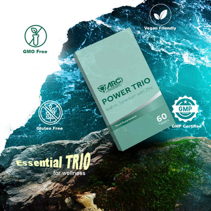 Iodine & Selenium with Zinc Power Trio Minerals Supplement 60 Tablets ARC Health Nutrition