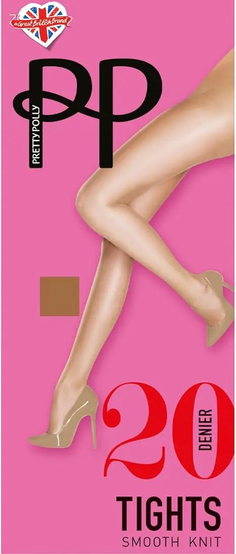 Pretty Polly 1 Pair Sizes M/L - XXL Smooth Knit 20 Denier Tights For Hips Up To 60" Pretty Polly