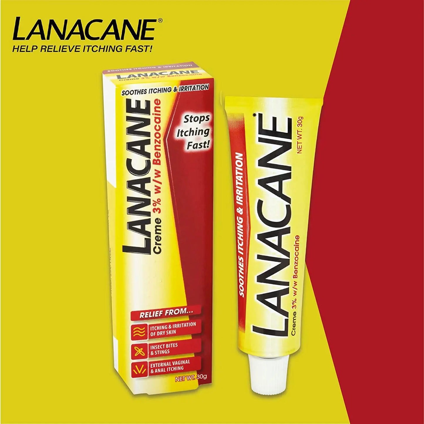 Lanacane Medicated Cream itch relief 30g