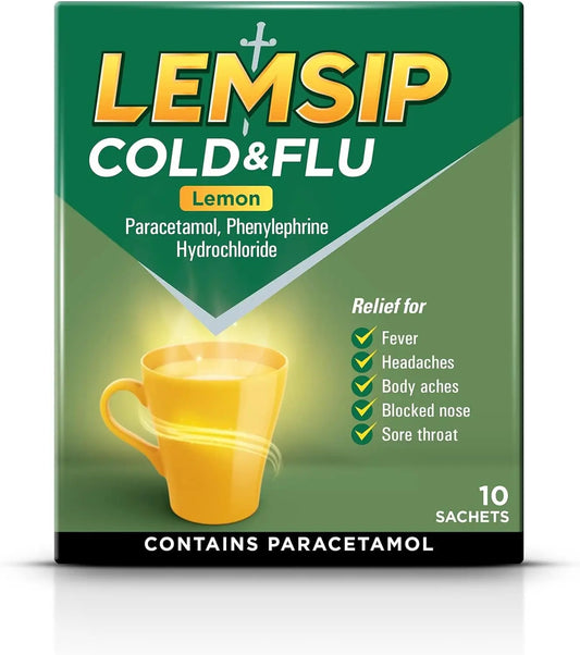 Lemsip Cold & Flu Lemon – 10 Sachets Lemsip