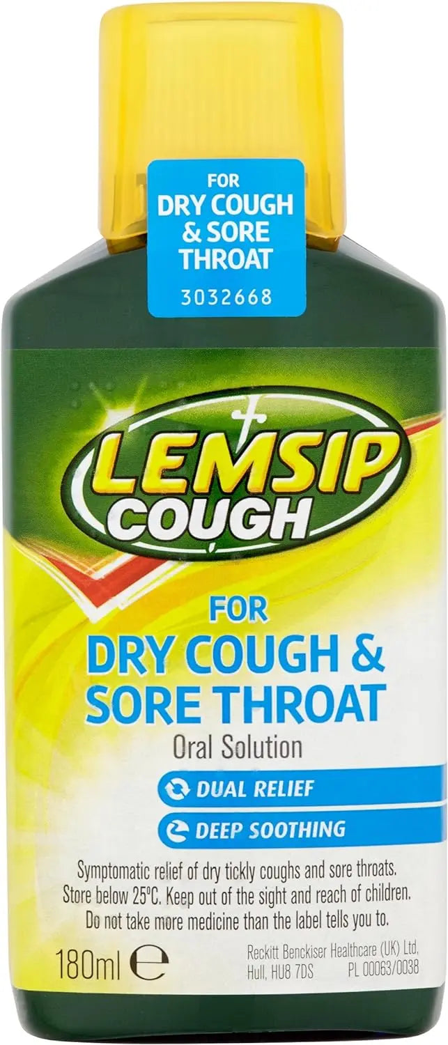 Lemsip Cough Syrup For Dry Cough – 180ml Lemsip