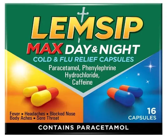 Lemsip Max Cold & Flu Day & Night - 16 Capsules Lemsip