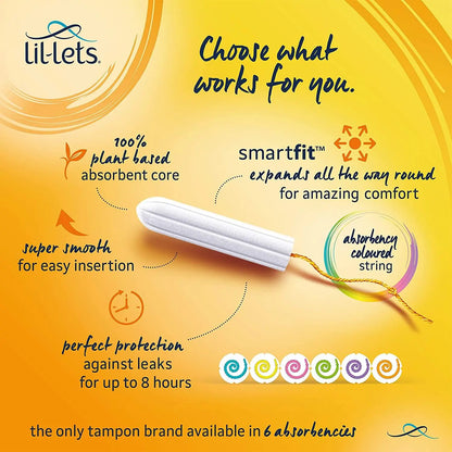 Lil-Lets Non-Applicator Regular Tampons x 16