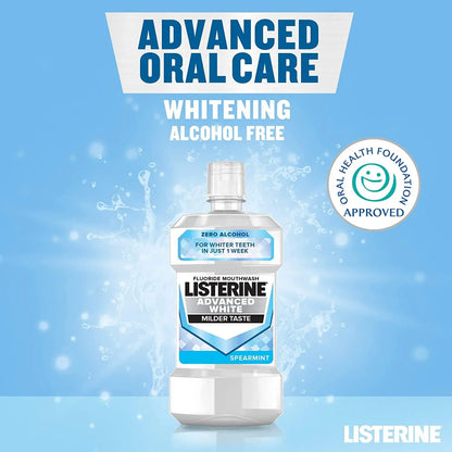 Listerine Mouthwash Advanced White Milder Taste Mouthwash 500ml