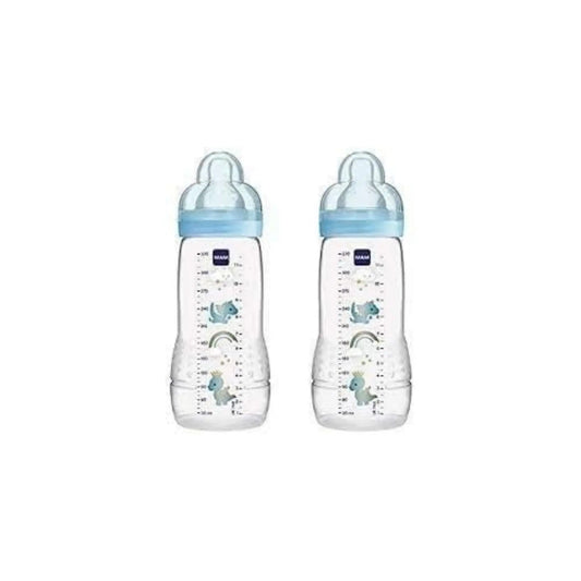 MAM Easy Active Baby Bottles 330ml - 2 Pack - Boy's MAM