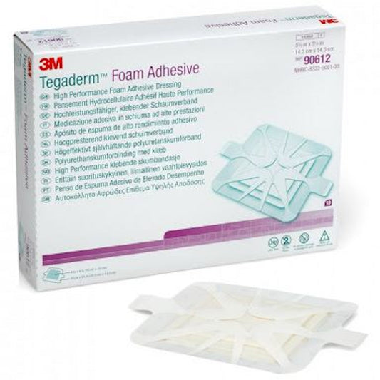 3M Tegaderm Foam Adhesive Dressing | Oval | 14.3 x 15.6cm | Pack of 5