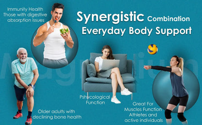 Magnesium 4 in 1 Complex with Vitamin B6 + D3 + Zinc 28 Capsules Magnesium Bisglycinate + Malate + Oxide + Citrate Arc Healt Nutrition Ltd