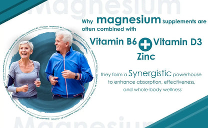 Magnesium 4 in 1 Complex with Vitamin B6 + D3 + Zinc 28 Capsules Magnesium Bisglycinate + Malate + Oxide + Citrate Arc Healt Nutrition Ltd