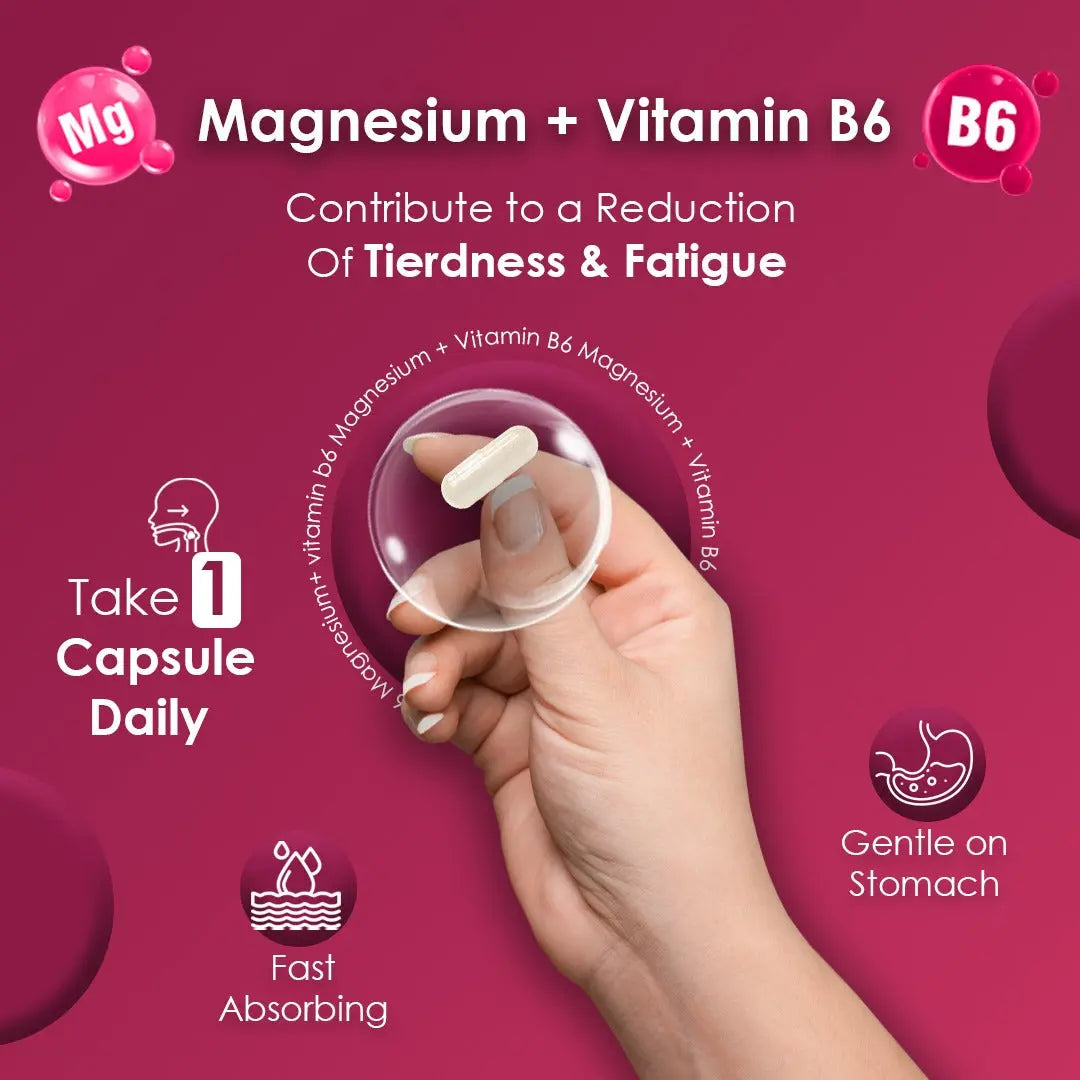 Magnesium Glycinate 1500mg & Vitamin B6 Supplement 28 Capsules ARC Health Nutrition