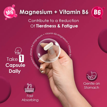 Magnesium Glycinate 1500mg & Vitamin B6 Supplement 28 Capsules ARC Health Nutrition