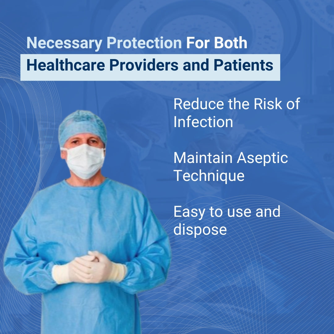 Surgical Gowns Hygene Disposable Blue Color Surgical Gown- Non-Woven, Non-Sterile Gown