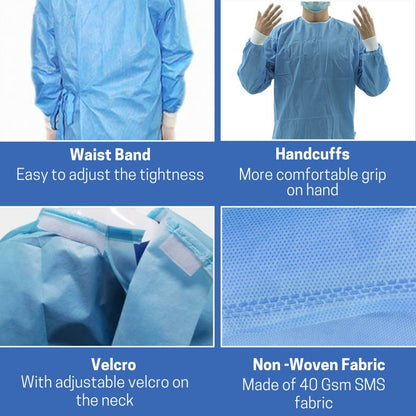 Surgical Gowns Hygene Disposable Blue Color Surgical Gown- Non-Woven, Non-Sterile Gown