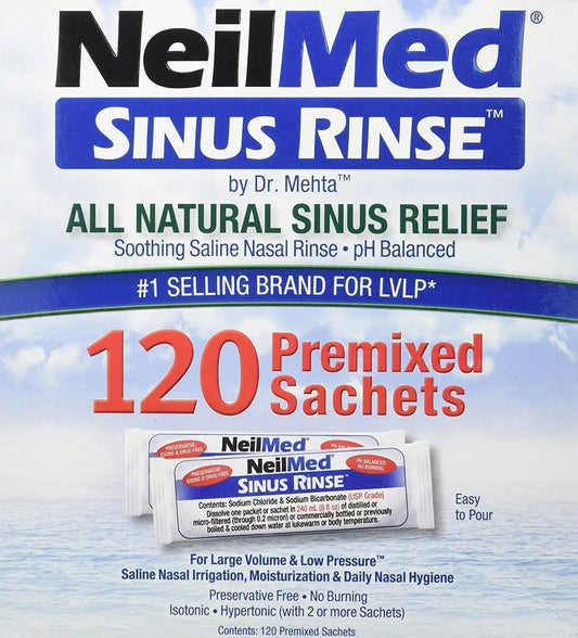 NeilMed Sinus Rinse Nasal Wash Allergy Relief - 120 Refill Sachets Neilmed