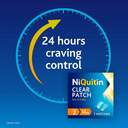 NiQuitin 14mg Step 2- 14 Nicotine Patches- Stop Smoking Aid