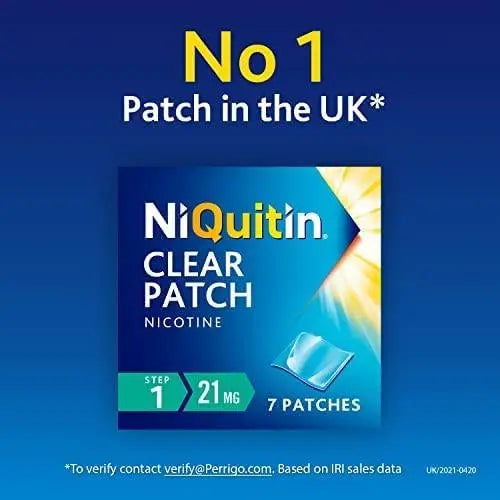 NiQuitin 21mg Step 1- 14 Nicotine Patches- Stop Smoking Aid