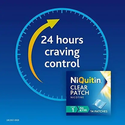 NiQuitin 21mg Step 1- 14 Nicotine Patches- Stop Smoking Aid