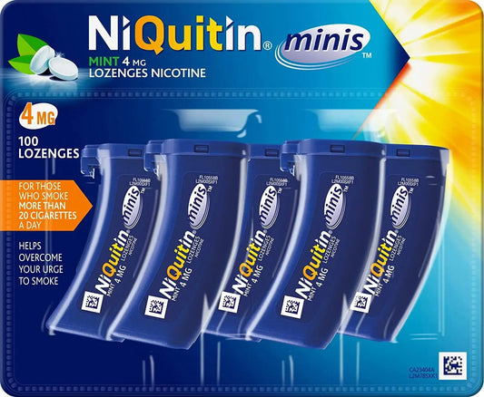 NiQuitin Minis Mint 4mg, 100 Lozenges- Quit Smoking Aid