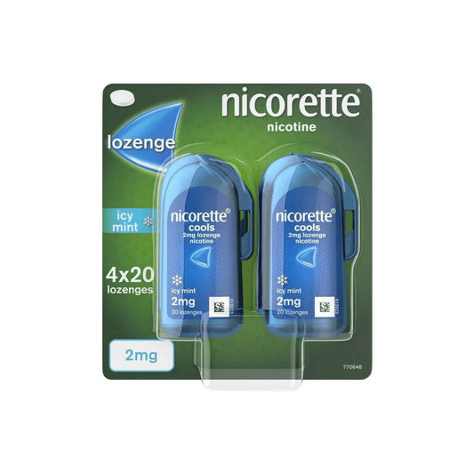 Nicorette Cools 2mg Lozenge- Icy Mint- 80 Lozenges