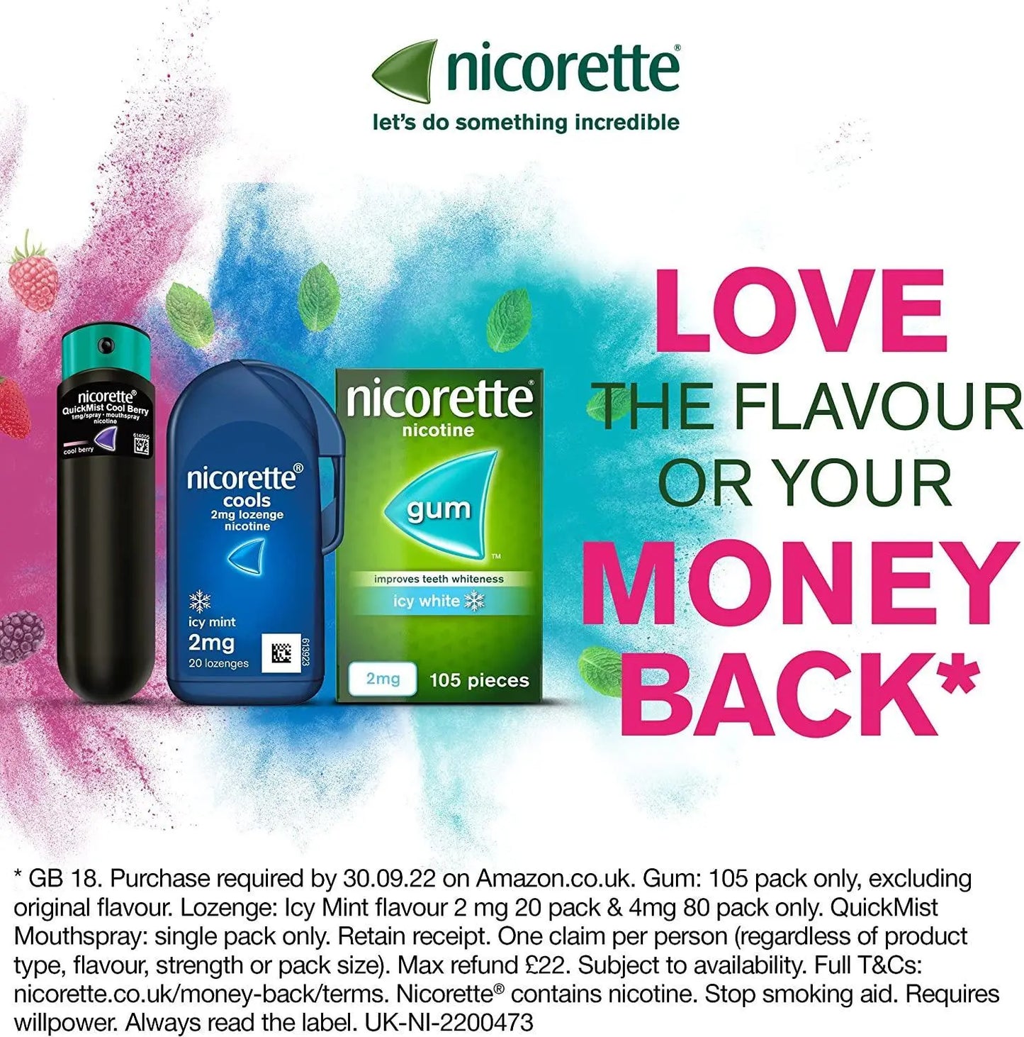 Nicorette Gum Freshmint, Discreet and Fast-Acting Stop Smoking Aid to Ease Cravings, Nicotine Gum with Pleasant Freshmint Flavour, Chewing Gum 4mg 105-Gum